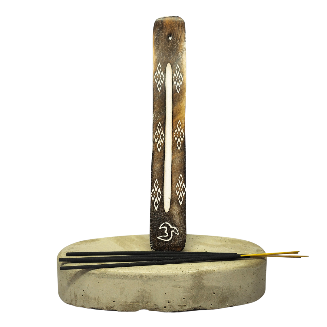 Ohm Flat Wooden Inlay Incense Holder