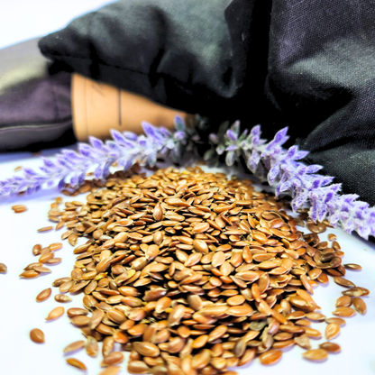 Luxury Hot & Cold Weighted Eye Therapy Pillow (100% Natural Flaxseed & Lavender Buds) with Silk Cover