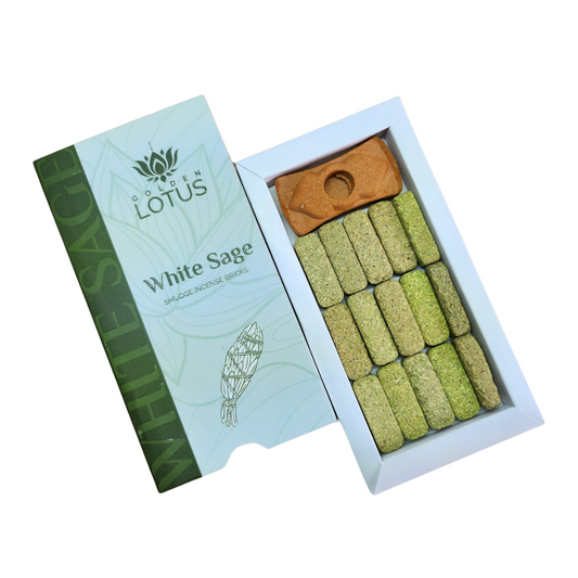 Golden Lotus White Sage Smudge Bricks