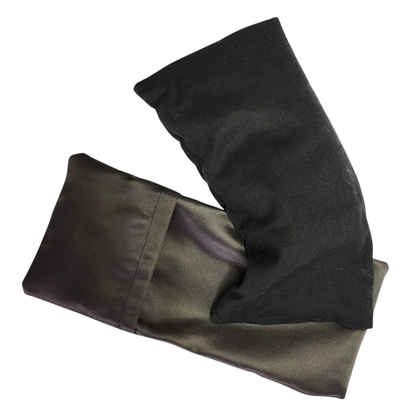 Luxury Hot & Cold Weighted Eye Therapy Pillow (100% Natural Flaxseed & Lavender Buds) with Silk Cover