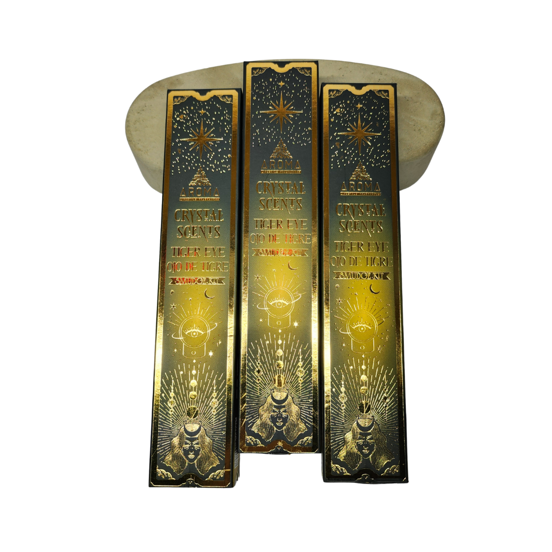 Crystal Aroma Incense Smudge Sticks Tiger’s Eye
