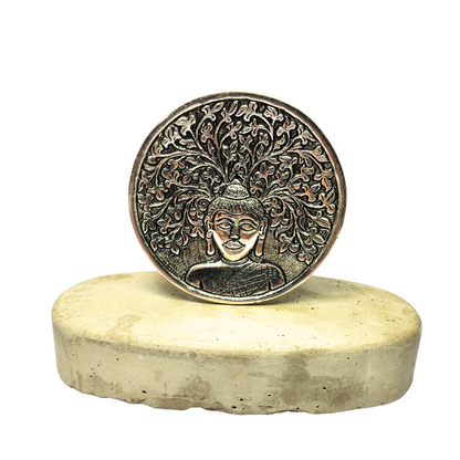 Incense Plate Metal - Buddha & Tree